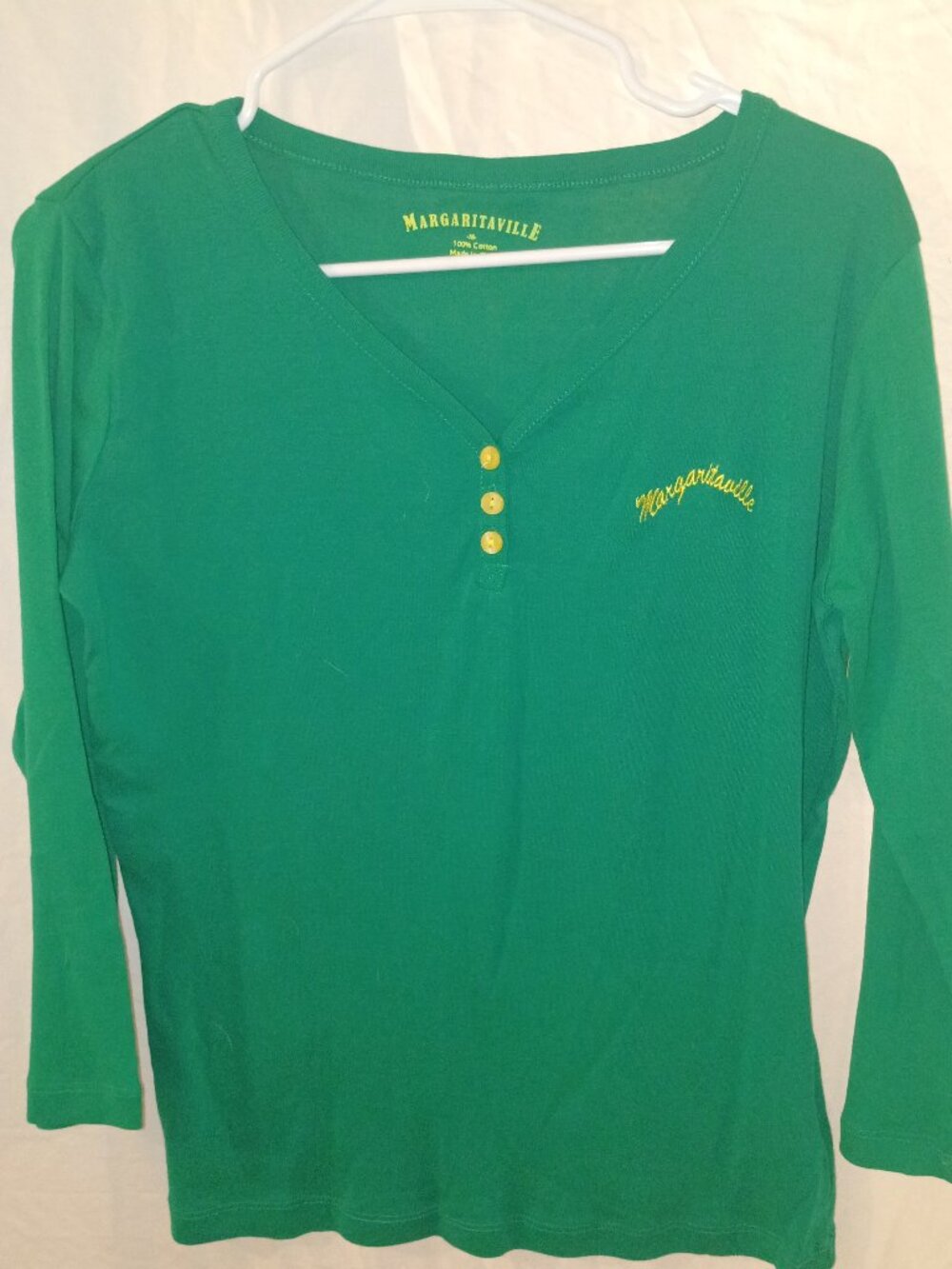 Margaritaville Green Henley Top Women's Size Small